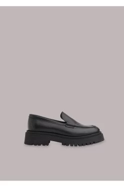 Whistles Aerton Chunky Black Loafers -Fashion Women C02335s3