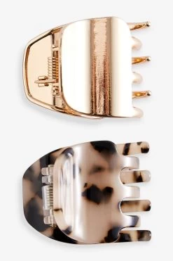 Next Gold Tone Metal And Tort Hair Grips 2 Pack