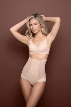 Bye Bra Nude Powermesh High Waist Briefs