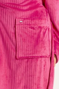 Next Pink Supersoft Ribbed Dressing Gown -Fashion Women C03 279s3