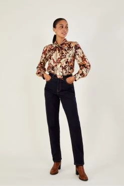 Monsoon High Rise Straight Denim Blue Jeans With Sustainable Cotton