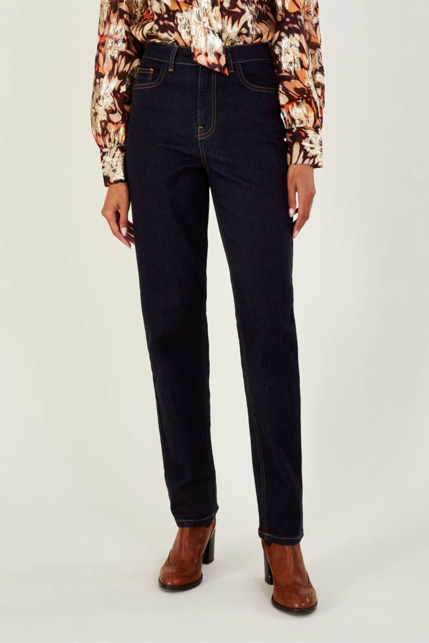 Monsoon High Rise Straight Denim Blue Jeans With Sustainable Cotton 4 Monsoon High Rise Straight Denim Blue Jeans With Sustainable Cotton - Image 2