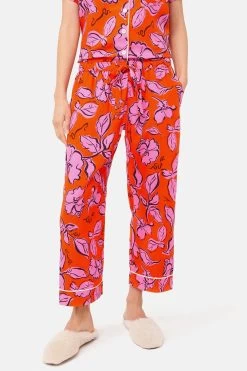 Jigsaw Red Mandarin Leaf Cropped Pyjama