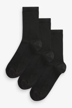 Next Black Ankle Socks 3 Pack