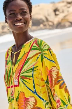 Next Kaftan Dress With Linen -Fashion Women C07 224s4