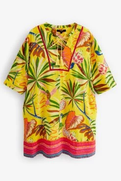 Next Kaftan Dress With Linen -Fashion Women C07 224s5