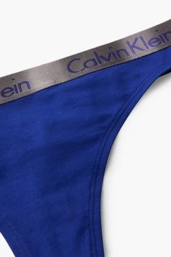 Calvin Klein Blue Radiant Cotton Thongs -Fashion Women C07680s5
