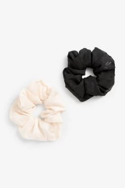 Next Black/Pink 2 Pack Textured Scrunchies