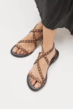 Next Forever Comfort® Leather Strappy Studded Flat Sandals