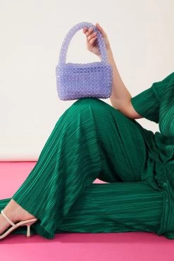 Accessorize Blue Beaded Handheld Bag -Fashion Women C11378s3