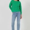 French Connection Green Mozart Round Neck Jumper -Fashion Women C13268s