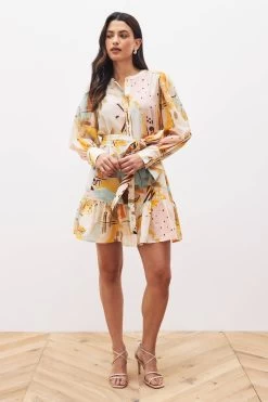 Next Tie Waisted Mini Dress