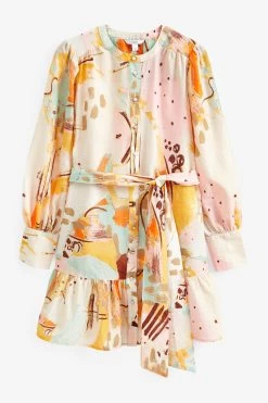 Next Tie Waisted Mini Dress -Fashion Women C14034s5