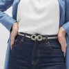 Next Silver Skinny Stretch Chain Belt -Fashion Women C14405s