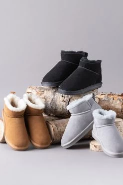 Lakeland Leather GreyLadies Sheepskin Mini Boot Slippers -Fashion Women C14423s5