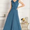 Jolie Moi Blue Draped Maxi Dress -Fashion Women C15890s