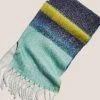 White Stuff Blue Suki Brushed Colourblock Scarf -Fashion Women C20863s