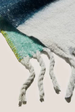 White Stuff Blue Suki Brushed Colourblock Scarf -Fashion Women C20863s5