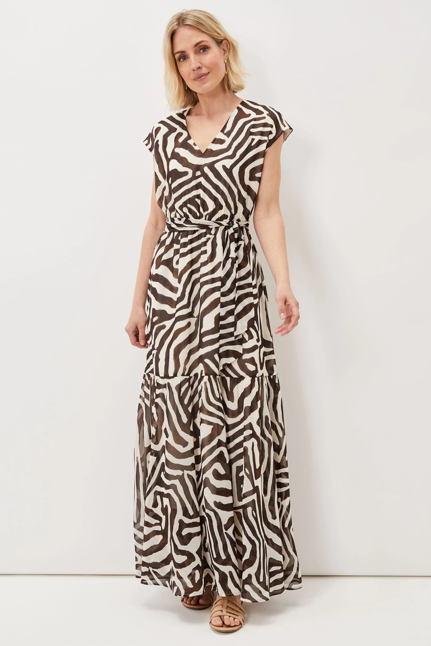 Phase Eight Zalaya Natural Multi Zebra Maxi Dress 4 Phase Eight Zalaya Natural Multi Zebra Maxi Dress - Image 2
