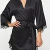 Ann Summers Cherryann Satin Black Robe 2 Ann Summers Cherryann Satin Black Robe -Fashion Women C23132s