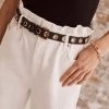 Mint Velvet Leather Eyelet Belt -Fashion Women C25036s