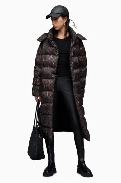 AllSaints Allana Leo Green Puffer Coat