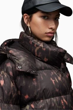 AllSaints Allana Leo Green Puffer Coat -Fashion Women C25844s4