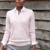 Pure Collection Pink Cashmere V-Neck Sweater -Fashion Women C26567s