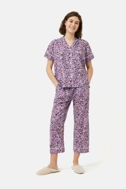 Jigsaw Purple Brushwork Cropped Pyjama
