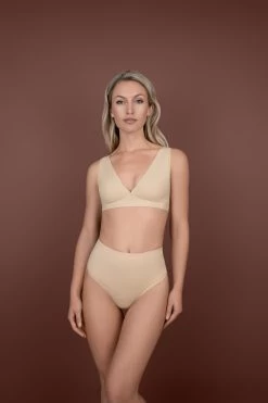 Bye Bra Nude Deep Plunge Bra Top