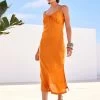 Next 100% Linen Ruffle Midi Summer Dress -Fashion Women C29 102s