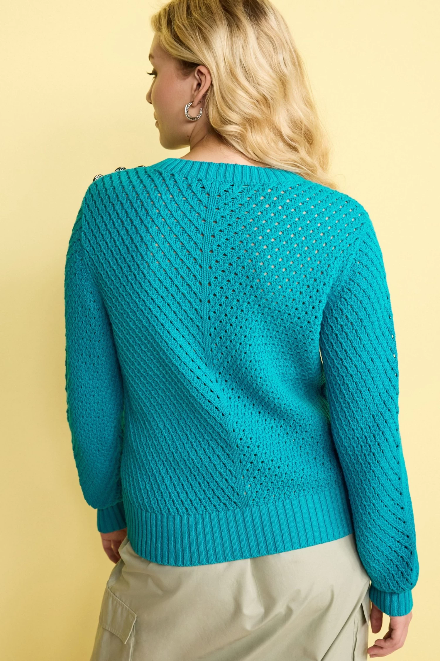 Next Gem Button Stitch Detail Crew Neck Jumper 5 Next Gem Button Stitch Detail Crew Neck Jumper - Image 3