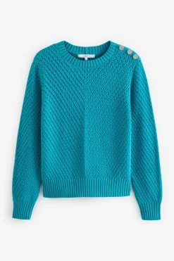 Next Gem Button Stitch Detail Crew Neck Jumper 11 Next Gem Button Stitch Detail Crew Neck Jumper -Fashion Women C29 371s5