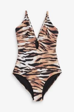 Strappy Tummy Brown Control Swimsuit -Fashion Women C29299s8