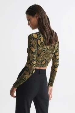 Reiss Farah Snake Print Knitted Top -Fashion Women C30 020s5