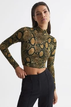 Reiss Farah Snake Print Knitted Top -Fashion Women C30 020s7