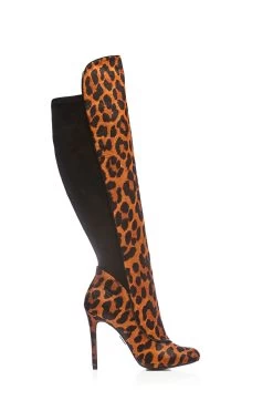 Moda In Pelle Piping Detail Over The Knee Long Suede Boots