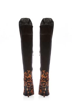 Moda In Pelle Piping Detail Over The Knee Long Suede Boots -Fashion Women C31738s3