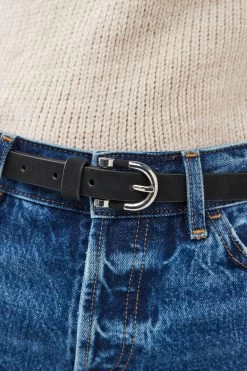 Next Black Cover Buckle Detail Skinny Belt -Fashion Women C32046s2