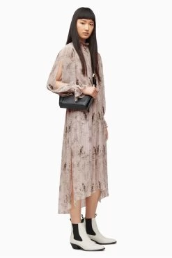 AllSaints Pink Cora Yorik Maxi Dress -Fashion Women C32813s4