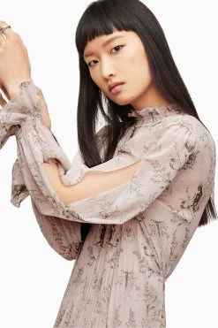 AllSaints Pink Cora Yorik Maxi Dress -Fashion Women C32813s5