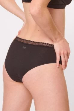 Sloggi Ribbed Black Hipster Briefs 2 Pack -Fashion Women C37034s3