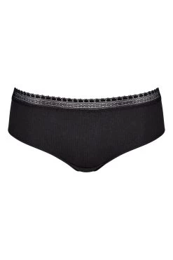 Sloggi Ribbed Black Hipster Briefs 2 Pack -Fashion Women C37034s5