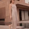 Next Champagne Gold Sparkle Halterneck Midi Dress -Fashion Women C39 249s