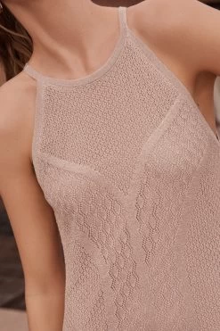 Next Champagne Gold Sparkle Halterneck Midi Dress -Fashion Women C39 249s4