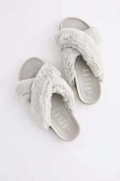 Next Faux Fur Cork Crossover Slippers 11 Next Faux Fur Cork Crossover Slippers -Fashion Women C39002s4