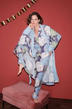 White Stuff Blue Nina Woven Pyjama Shirt -Fashion Women C41714s5