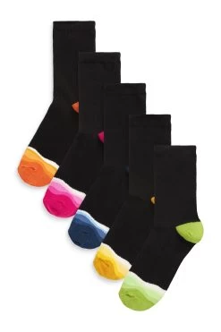 Next Black/Ombre Ankle Socks 5 Pack