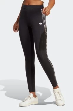 Adidas Originals Black 3-Stripes Print Leggings