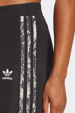 Adidas Originals Black 3-Stripes Print Leggings -Fashion Women C42576s4